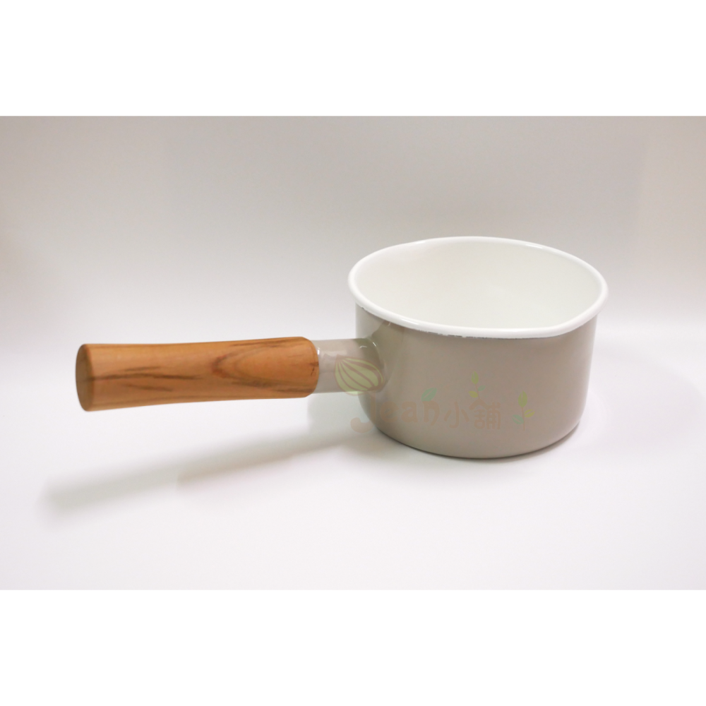 野田琺瑯 Couleur 木柄琺瑯鍋 12cm 奶茶色 CL-12MBE 日本製 Noda Horo 牛奶鍋 12公分-細節圖2