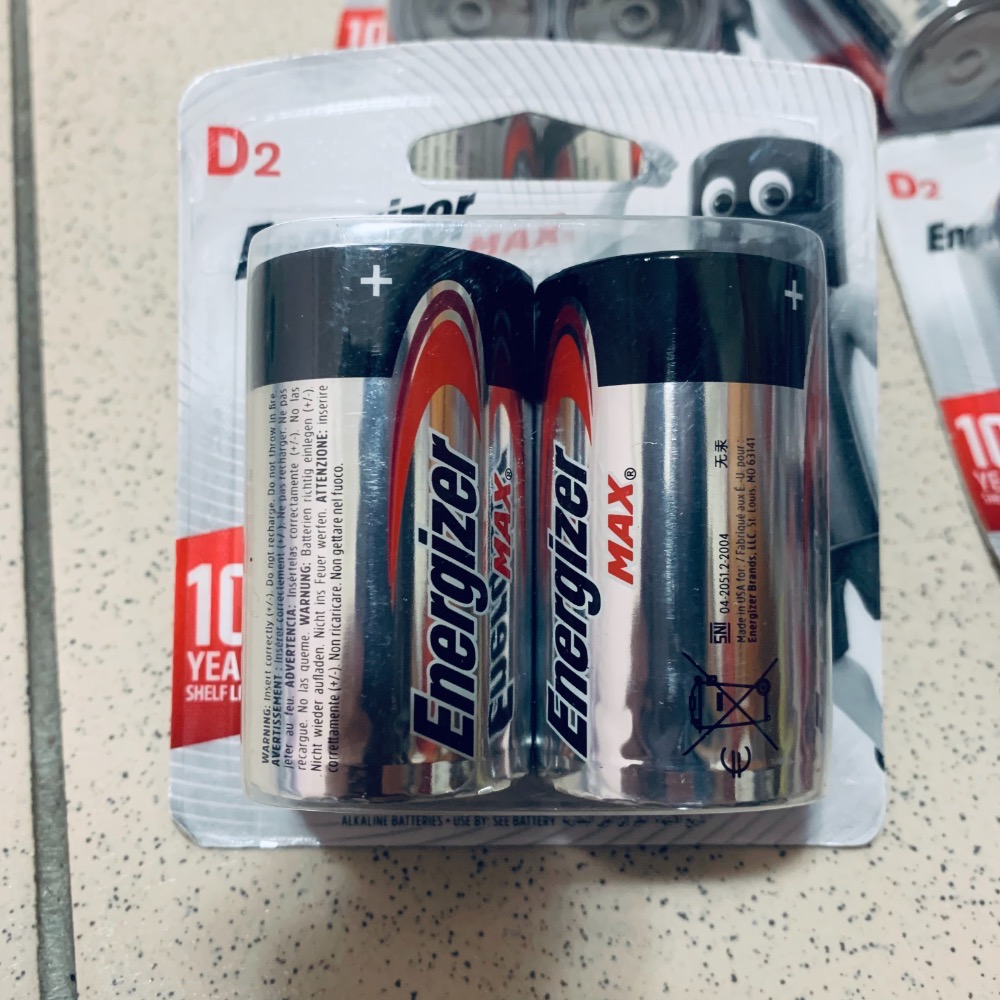 【Ｊ＆Ｐ現貨】快速出貨 全新Energizer 勁量 持久型 1號鹼性電池(2顆) 公司貨 1號電池 正貨-細節圖4