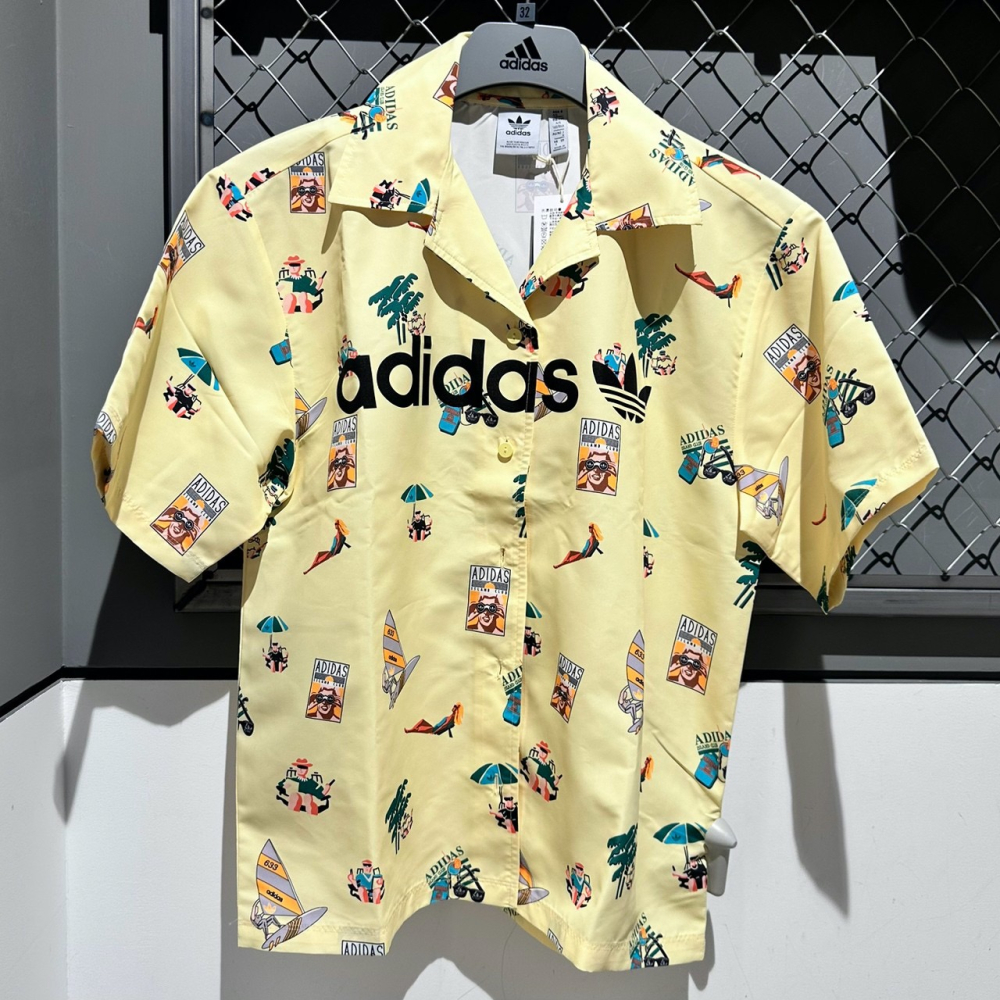 𝓑&𝓦現貨免運 IC3072 Adidas SS AOP 女襯衫-細節圖2