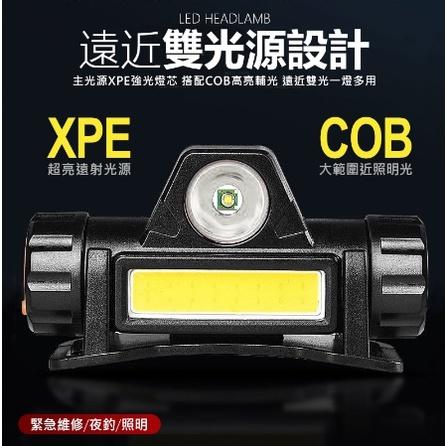 現貨LED頭燈USB充電頭燈強光COB照明工作頭燈強光頭燈雙光源登山頭燈工作燈頭燈手電筒露營燈營燈戶外休閒郊遊旅行用品-細節圖2