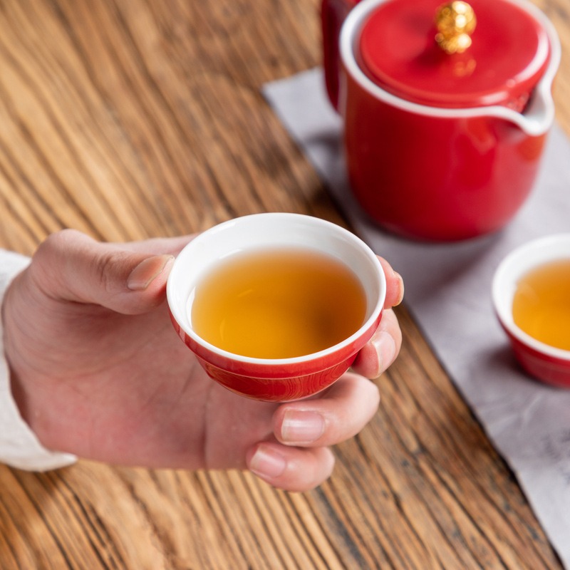 ★店家推薦★【吉祥如意3】如意茶壼設計、亮彩造型旅行茶具(1壼4杯)-細節圖7