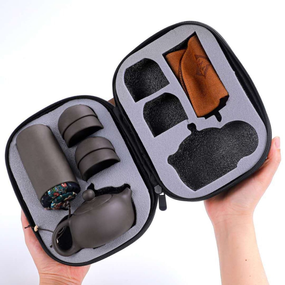 【經典傳藝9】紫砂功夫旅行茶具 ( 一壼4杯1茶罐 )-細節圖5