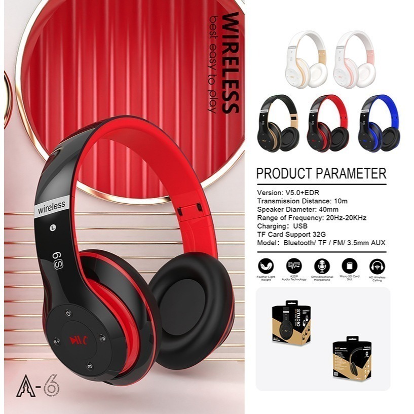 【初級入門款】頭戴式立體聲 A6S 無線藍牙耳機-細節圖3