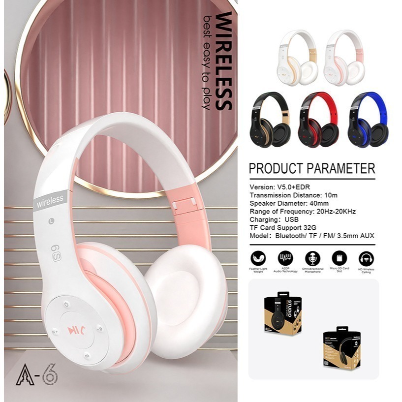 【初級入門款】頭戴式立體聲 A6S 無線藍牙耳機-細節圖6