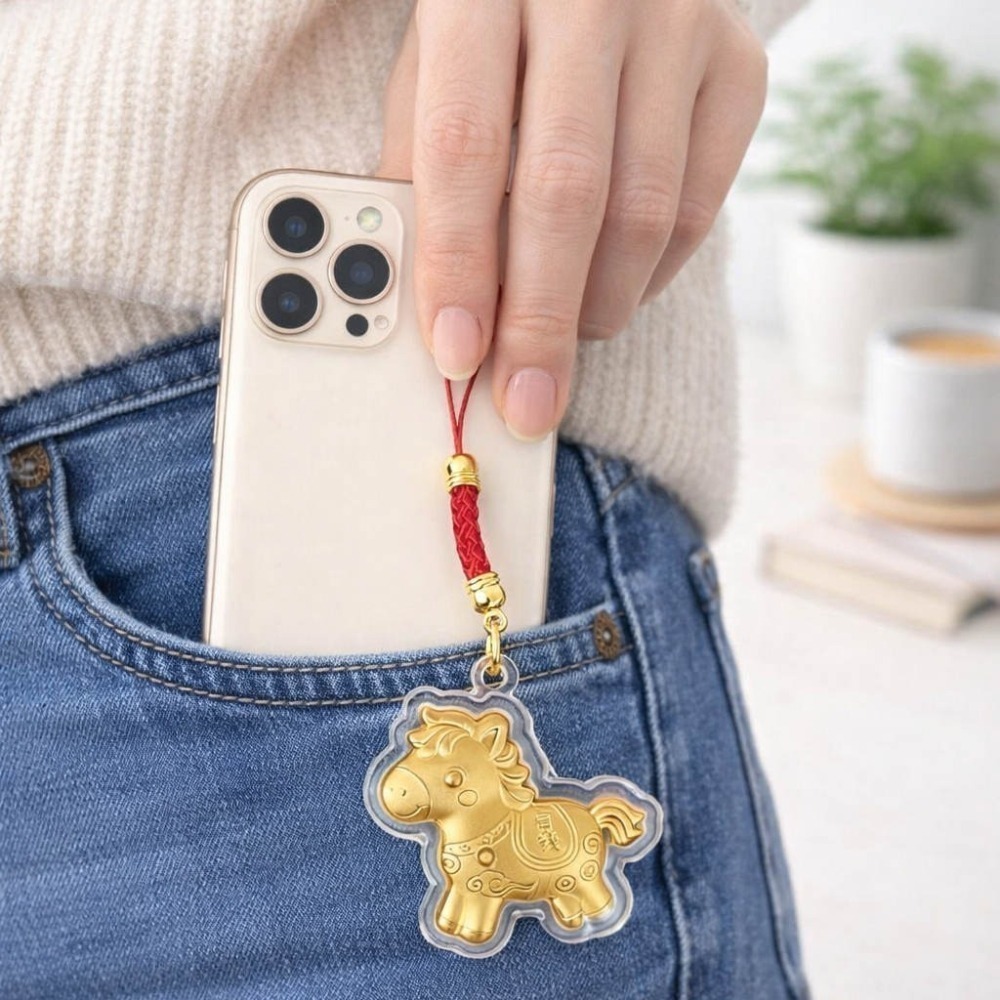 【2026年 丙午年】招財金馬 鑰匙圈 / 掛飾繩 馬上有錢-細節圖2