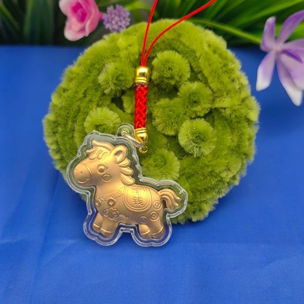 【2026年 丙午年】招財金馬 鑰匙圈 / 掛飾繩 馬上有錢-規格圖2