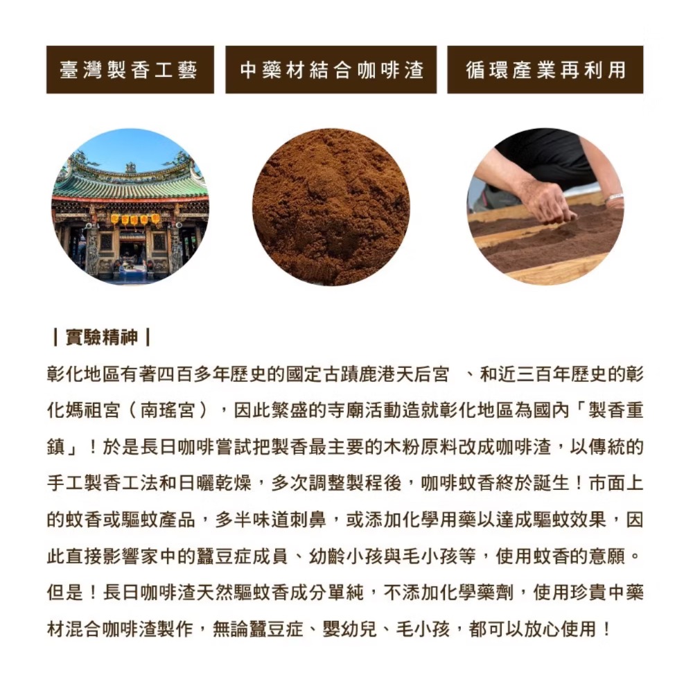 🔥團購冠軍🔥【長日咖啡】咖啡渣天然防護薰香8片/盒, 附金屬盤 批發 團購-細節圖7