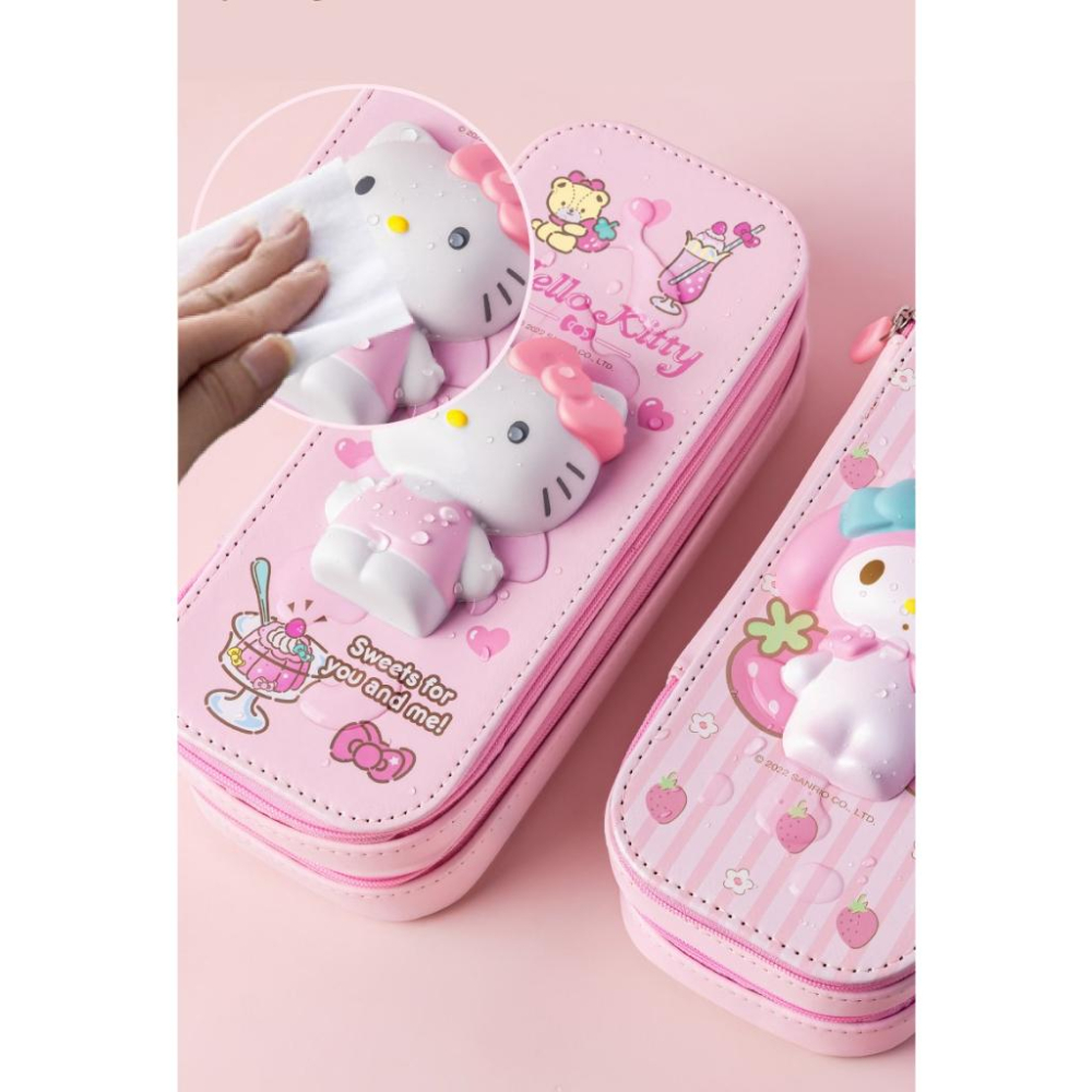 【叭啥貨-現貨秒出🚀】Hello Kitty減壓鉛筆盒，美樂蒂減壓鉛筆盒，抖音造型3D筆盒、三麗鷗雙層鉛筆盒-細節圖6