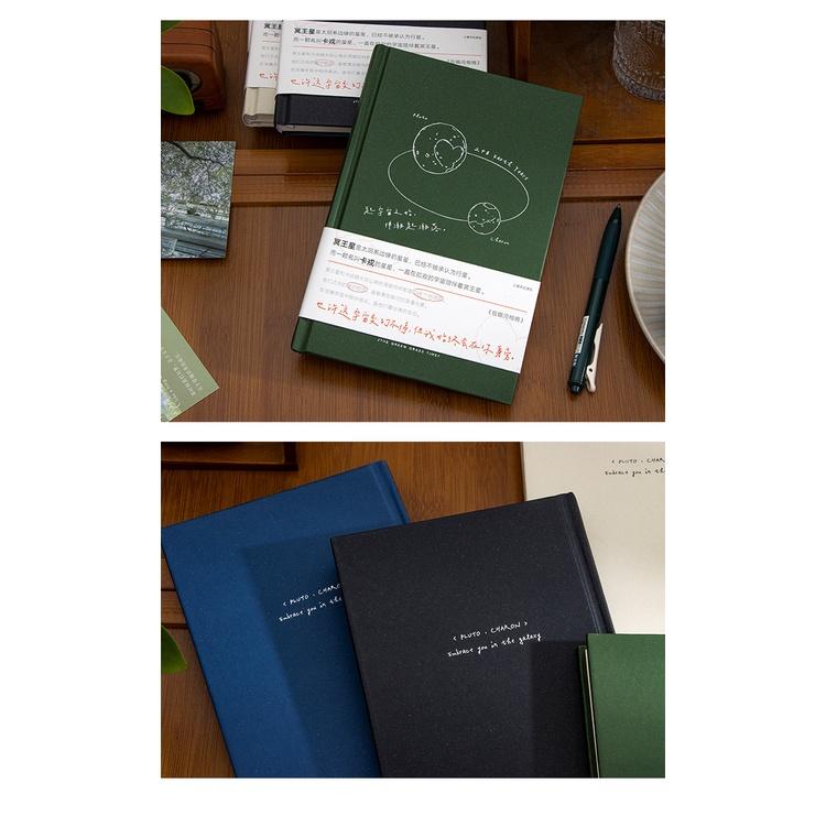 【叭啥貨-現貨秒出🚀】青禾紀在銀河相擁精裝手帳本，高顏值文藝日記本，網格內頁手帳本，銀河主題手帳-細節圖5