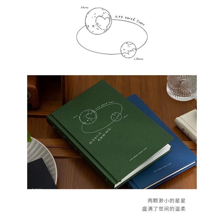 【叭啥貨-現貨秒出🚀】青禾紀在銀河相擁精裝手帳本，高顏值文藝日記本，網格內頁手帳本，銀河主題手帳-細節圖9