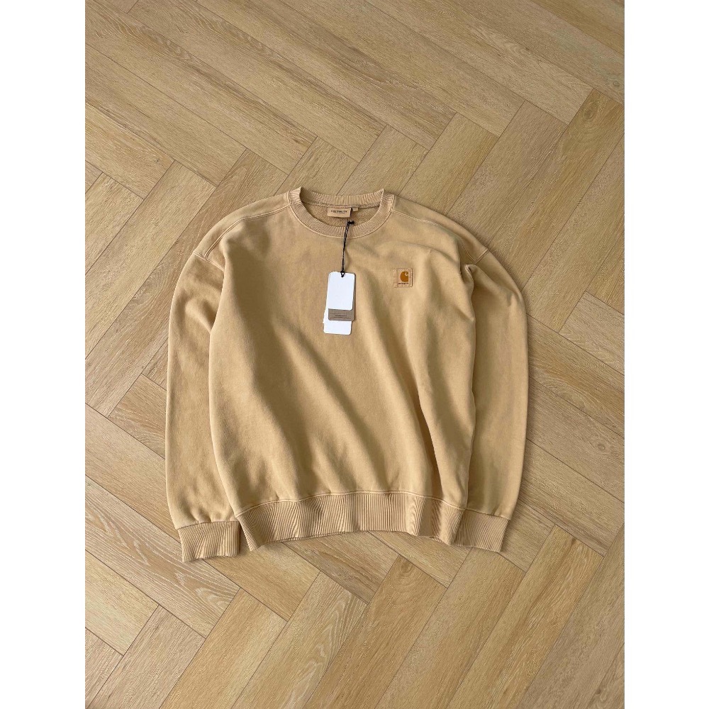 Carhartt WIP 純色水洗圓領長袖大學T-細節圖2