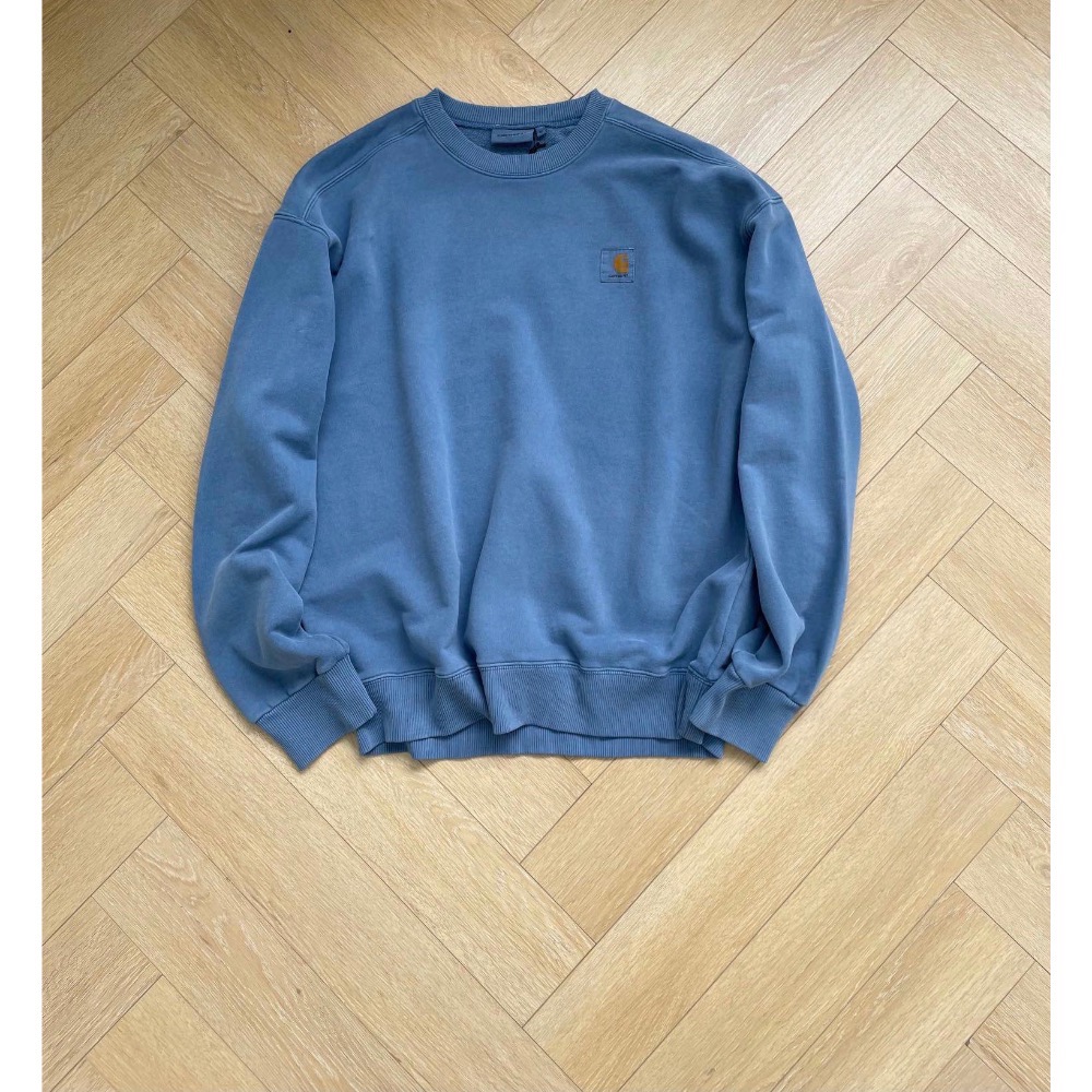 Carhartt WIP 純色水洗圓領長袖大學T-細節圖3