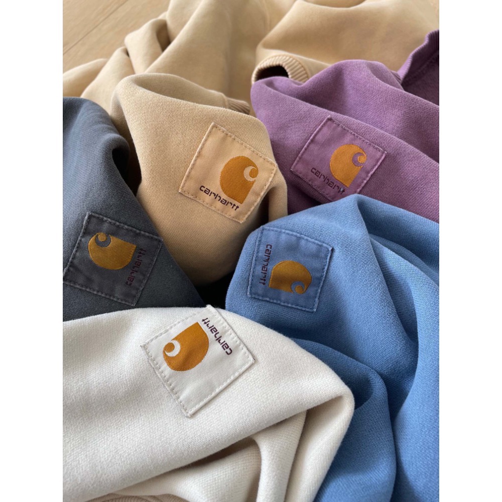 Carhartt WIP 純色水洗圓領長袖大學T-細節圖4