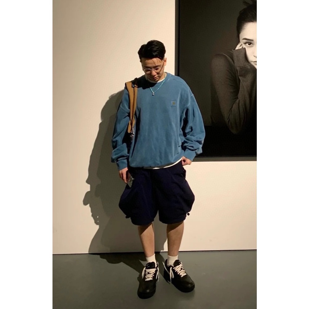 Carhartt WIP 純色水洗圓領長袖大學T-細節圖7