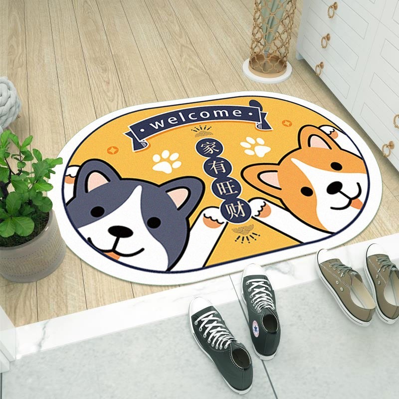 柴犬入戶地墊 柴犬地墊 旺柴地墊 地毯 腳踏墊 招財地墊 卡通地墊  腳踏墊 門墊 止滑墊 生日禮物 入厝禮物-細節圖3