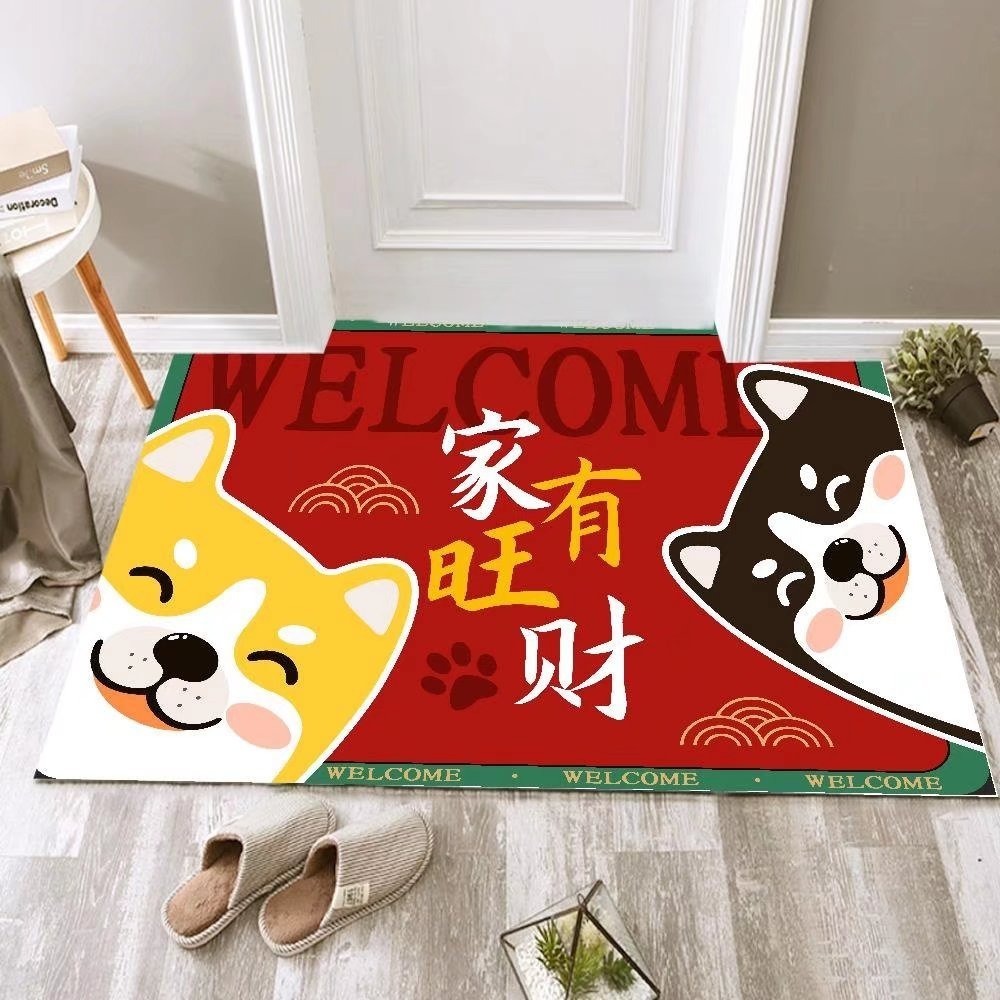 柴犬入戶地墊 柴犬地墊 旺柴地墊 地毯 腳踏墊 招財地墊 卡通地墊  腳踏墊 門墊 止滑墊 生日禮物 入厝禮物-細節圖4