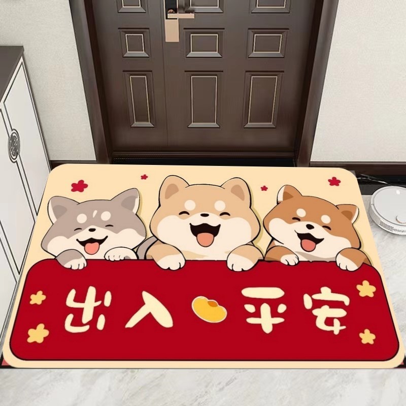 柴犬入戶地墊 柴犬地墊 旺柴地墊 地毯 腳踏墊 招財地墊 卡通地墊  腳踏墊 門墊 止滑墊 生日禮物 入厝禮物-細節圖9
