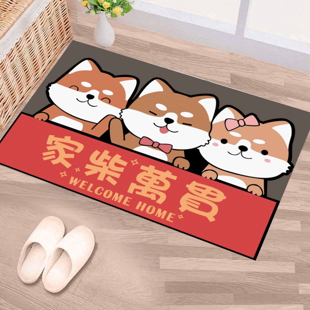 柴犬入戶地墊 柴犬地墊 旺柴地墊 地毯 腳踏墊 招財地墊 卡通地墊  腳踏墊 門墊 止滑墊 生日禮物 入厝禮物-細節圖2