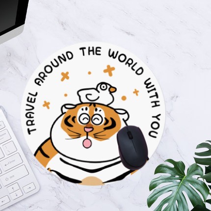 萌虎滑鼠墊 餐墊小桌墊杯墊隔熱墊  硅藻泥軟墊 胖虎滑鼠墊 可愛造型滑鼠墊 卡通滑鼠墊 電腦滑鼠墊 胖虎不二馬 禮物-細節圖3