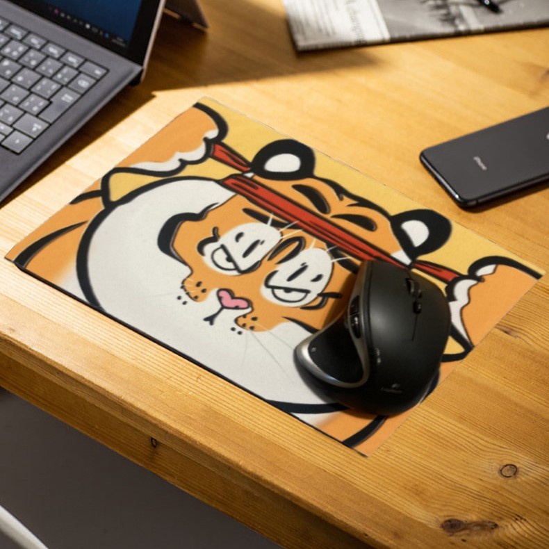 萌虎滑鼠墊 餐墊小桌墊杯墊隔熱墊  硅藻泥軟墊 胖虎滑鼠墊 可愛造型滑鼠墊 卡通滑鼠墊 電腦滑鼠墊 胖虎不二馬 禮物-細節圖5