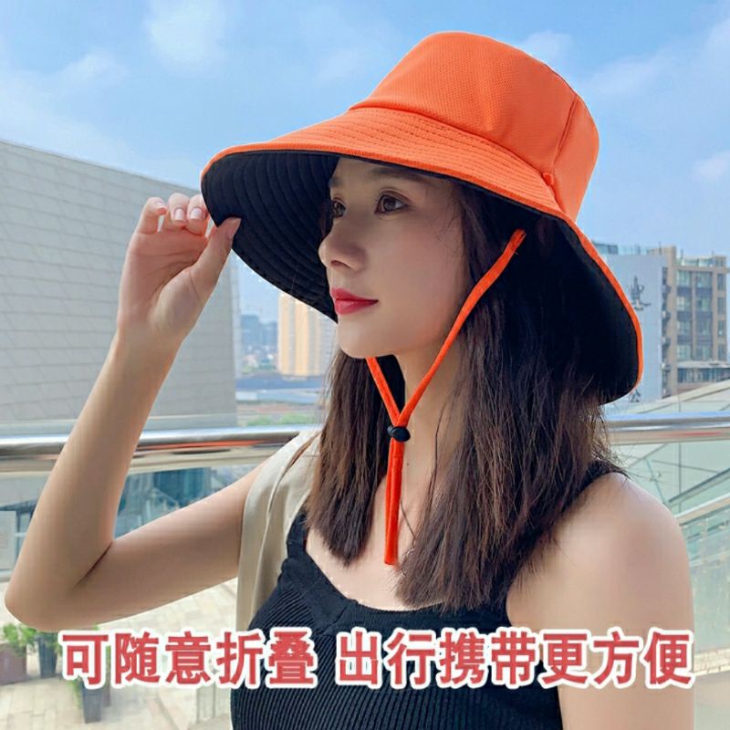 韓版爆款網紅雙面漁夫帽 素面漁夫帽 大帽簷漁夫帽 防曬帽遮陽帽  海灘帽 女夏休閒百搭 禮物-細節圖3