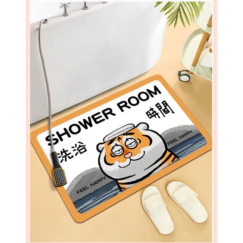 萌虎浴室地墊 老虎硅藻土軟地墊 珪藻土軟地墊 腳踏墊浴室 胖虎不二馬 胖虎地墊  吸水地墊 生日禮物入厝禮物-細節圖8