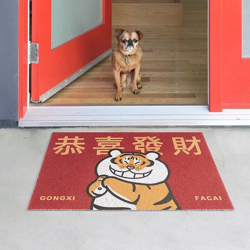 財源滾滾招財地毯 開運地毯招財地墊 虎年地墊虎年地毯 胖虎不二馬 胖虎地墊 入戶地毯門口地墊 腳踏墊 入厝禮物-細節圖7