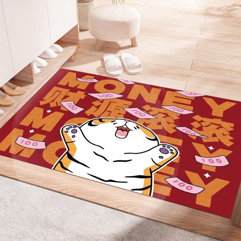 財源滾滾招財地毯 開運地毯招財地墊 虎年地墊虎年地毯 胖虎不二馬 胖虎地墊 入戶地毯門口地墊 腳踏墊 入厝禮物-細節圖8