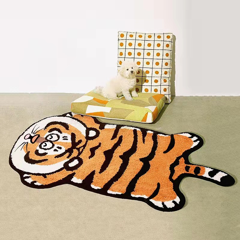 看家虎客廳地毯 老虎地墊 老虎地毯 床邊地毯 床邊腳踏墊 遊戲墊 胖虎不二馬 胖虎地墊 生日禮物 小孩禮物-細節圖3