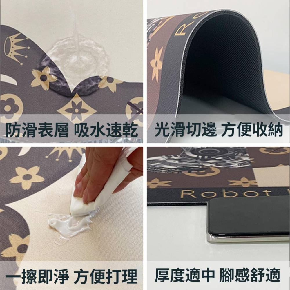 名牌配色風格硅藻泥浴室地墊 矽藻土珪藻泥珪藻土軟地墊 吸水軟墊瞬吸墊 防滑地墊腳踏墊 LV棕愛瑪仕橘蒂芬尼藍-細節圖4