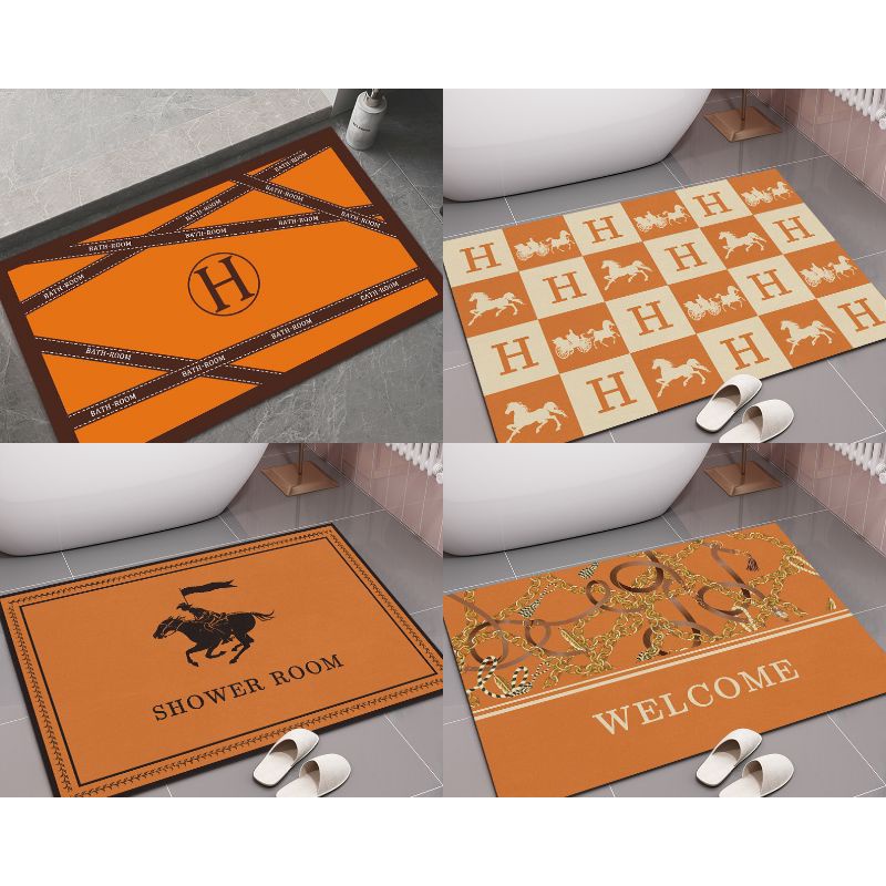 名牌配色風格硅藻泥浴室地墊 矽藻土珪藻泥珪藻土軟地墊 吸水軟墊瞬吸墊 防滑地墊腳踏墊 LV棕愛瑪仕橘蒂芬尼藍-細節圖8