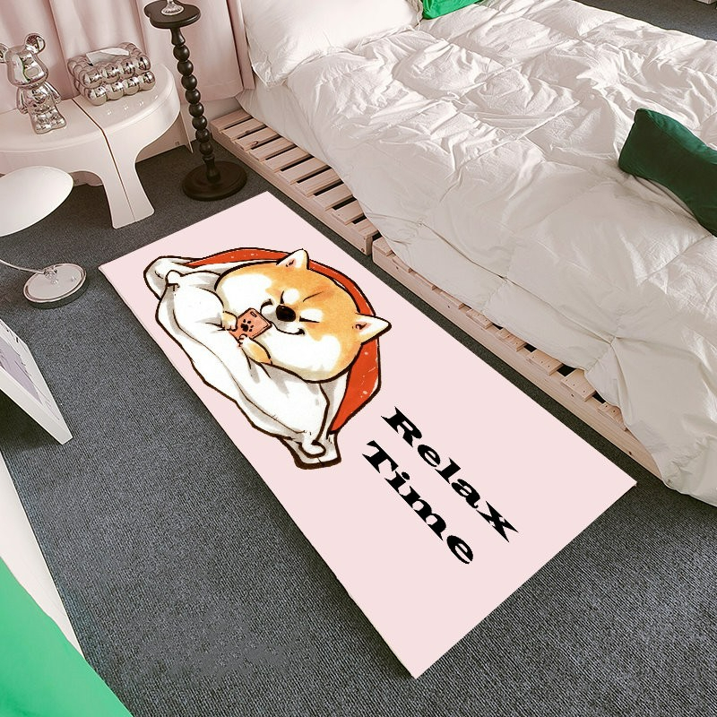 阿柴床邊地毯床邊地墊 柴犬地墊  圓形地毯卡通地毯 柴柴客廳地毯 床邊腳踏墊 兒童遊戲墊 生日禮物交換禮物 巧咪生活-細節圖7