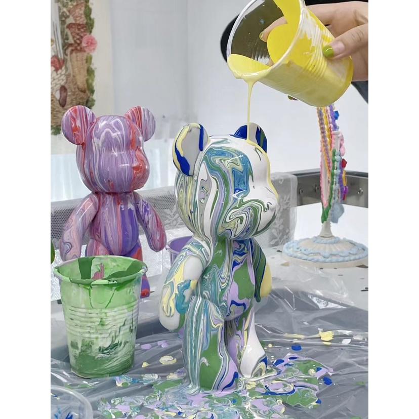 流體熊DIY套組 流體暴力熊塗鴉 玩具手工 抖音同款 積木熊庫柏力克熊 生日禮物女友禮物情人節禮物交換禮物小孩禮物 七夕-細節圖4