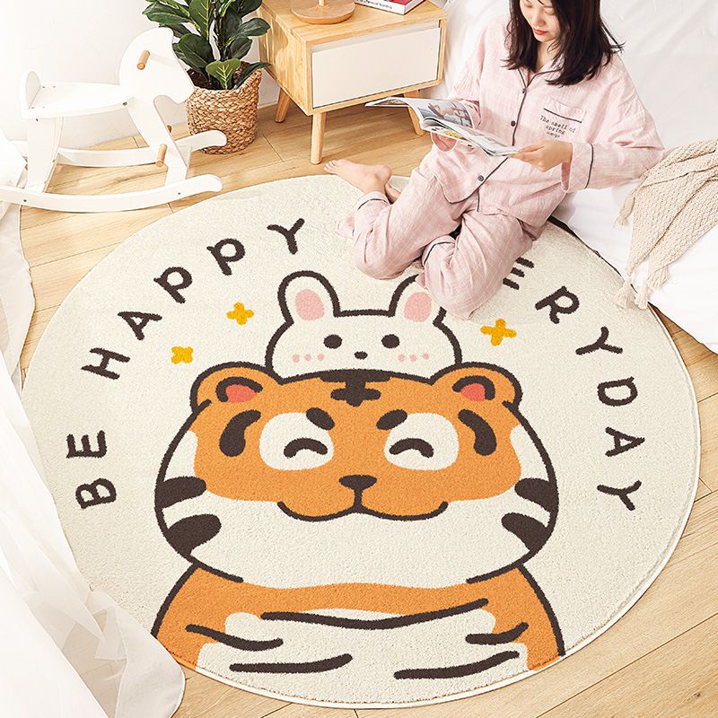 萌虎圓形地毯 萌虎地墊 胖虎不二馬 胖虎地墊 臥室地毯 客廳地毯 床邊地毯 腳踏墊 遊戲墊  門墊 圓形地墊-細節圖4
