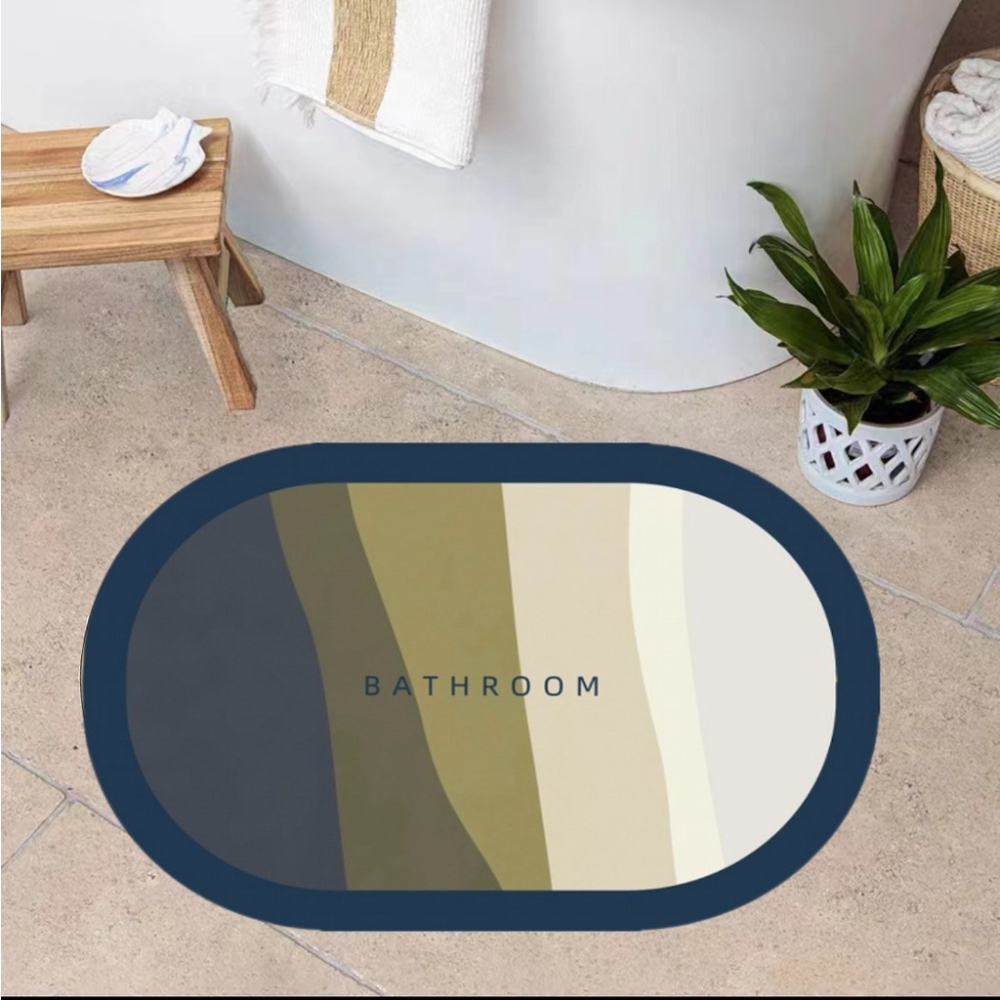 多彩幾何浴室地墊 硅藻泥矽藻土珪藻土珪藻泥軟地墊 吸水地墊腳踏墊 防滑地墊瞬吸墊 入厝禮物-細節圖3