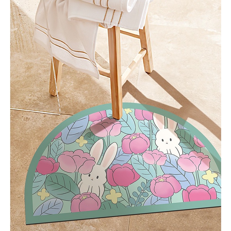 小兔浴室地墊 兔子吸水地墊 兔兔浴室防滑墊 防滑地墊 浴室腳踏墊 踏墊  廁所地墊 矽藻土珪藻泥珪藻土軟地墊-細節圖5