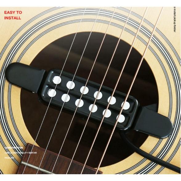 (現貨) 木吉他 民謠吉他 拾音器 音孔 響孔式 免開孔 bass 古典吉他 吉他 通用 取音器-細節圖2