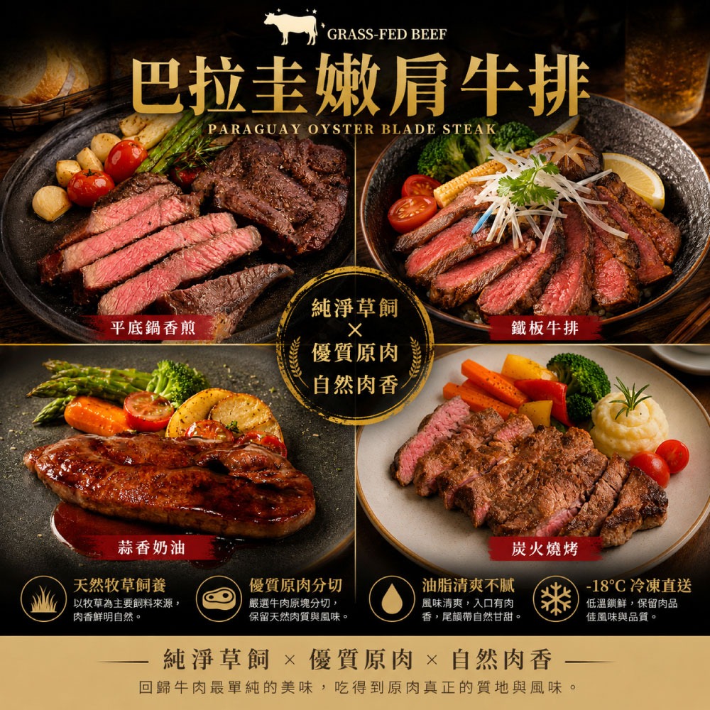 【豪鮮牛肉】全天然草原牛嫩肩牛排12片(100g±10％/片)-細節圖5