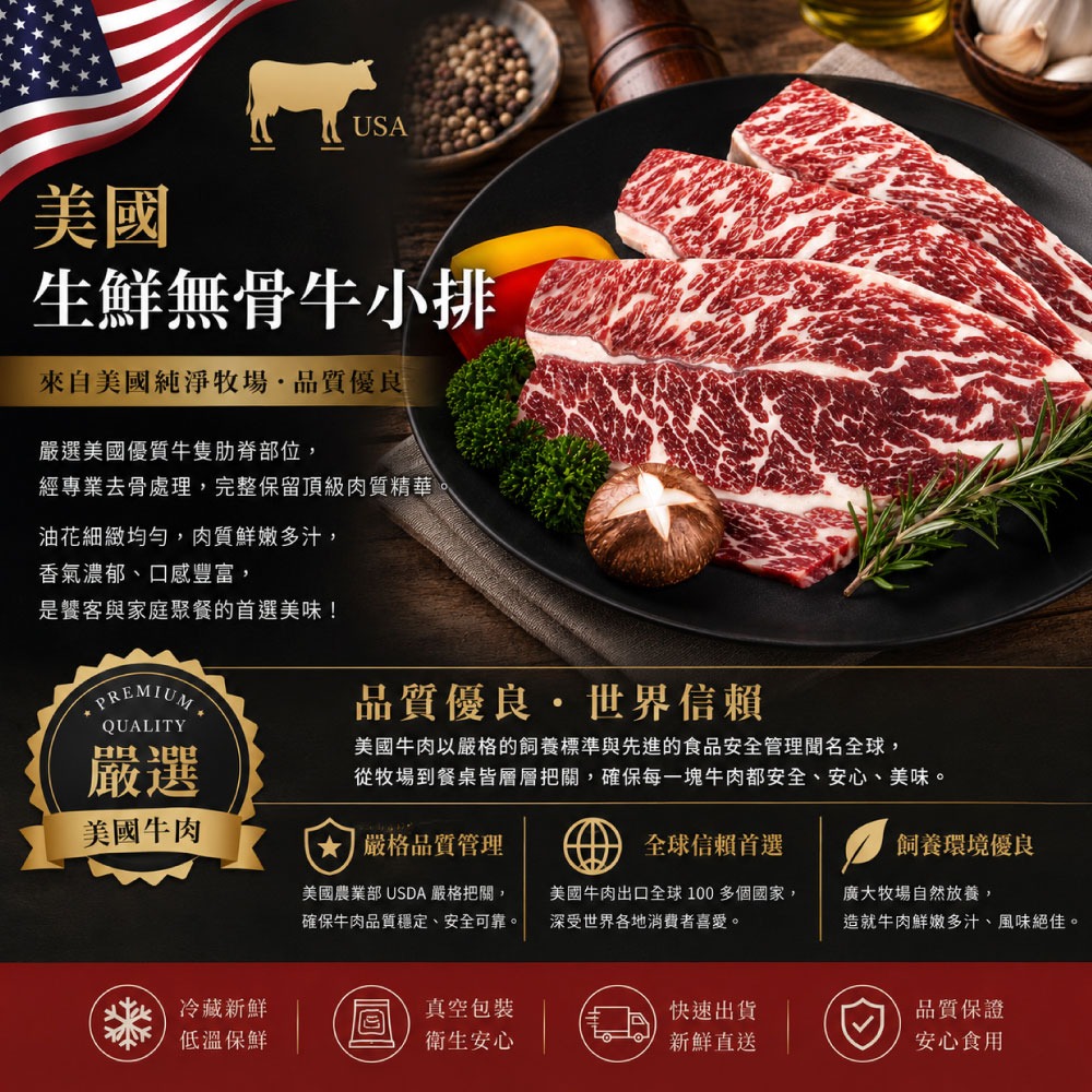 【豪鮮牛肉】安格斯雪花無骨牛小排2片(200g±10%/片)-細節圖2