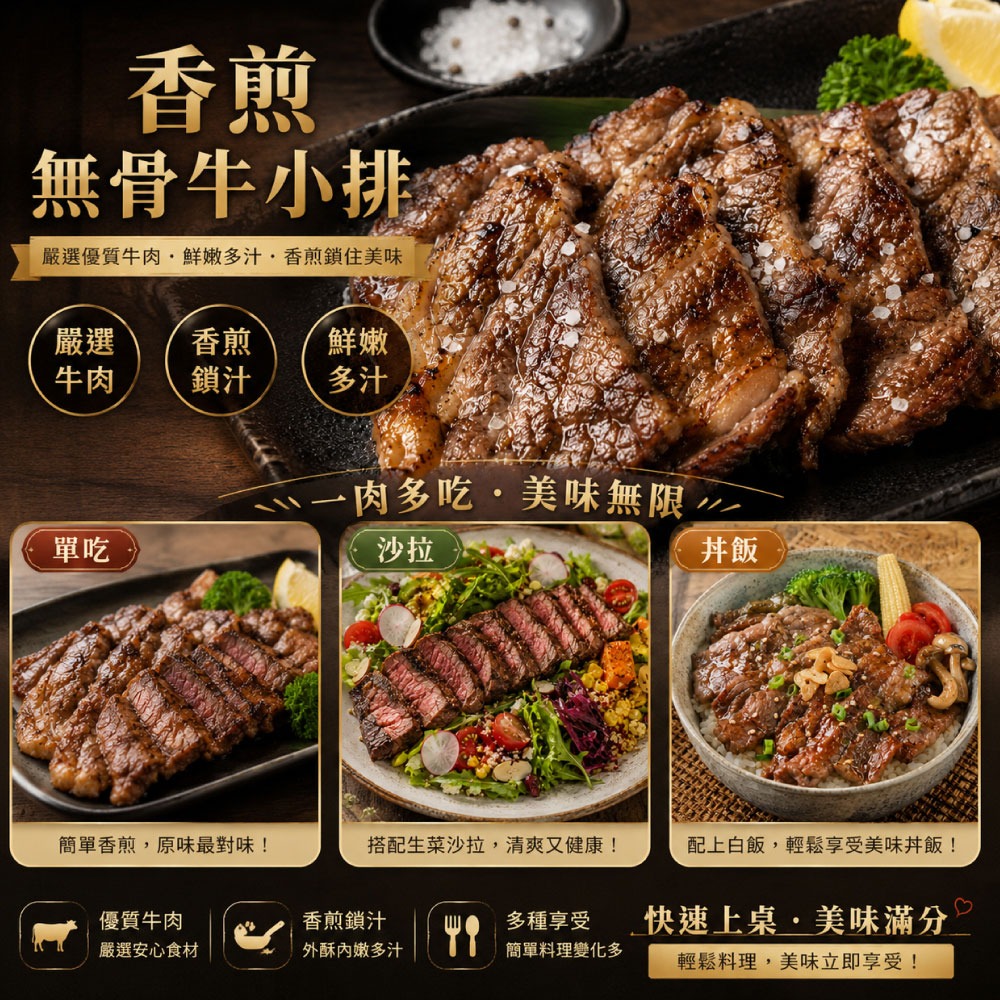【豪鮮牛肉】安格斯雪花無骨牛小排2片(200g±10%/片)-細節圖3