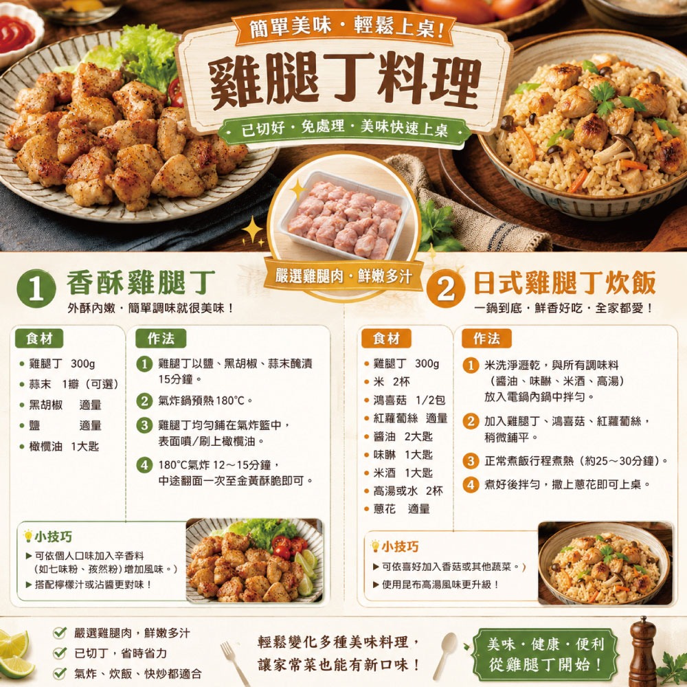 【約克街肉鋪】 台灣國產優質去骨雞腿丁5包(200g±10%/包)-細節圖3