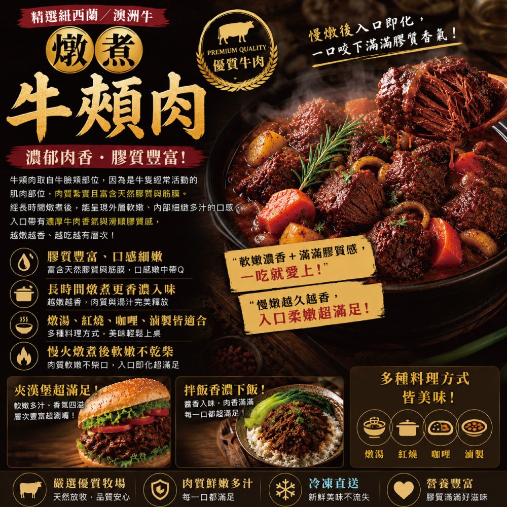 【約克街肉鋪】澳洲頂級老饕牛頰肉2包(500g±10%/包)-細節圖3