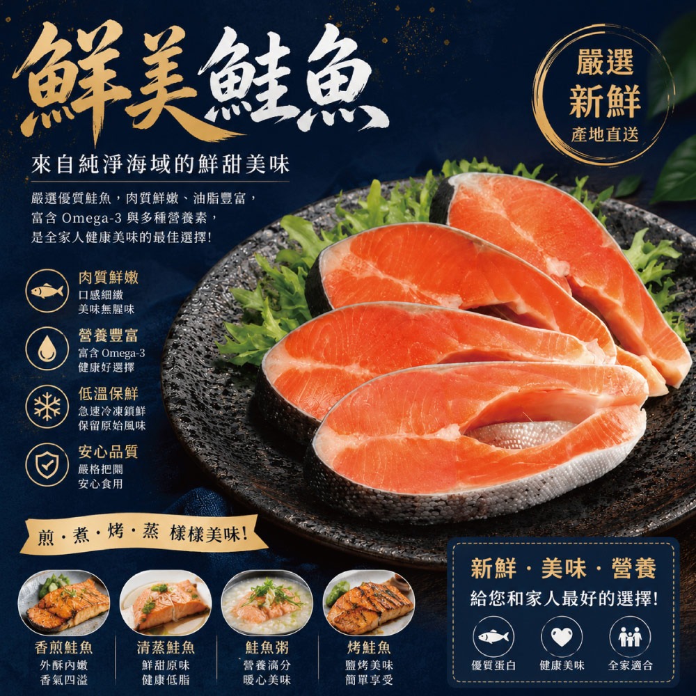 【小川漁屋】鮮凍鮭魚切片5片(270g±10%/片)-細節圖2