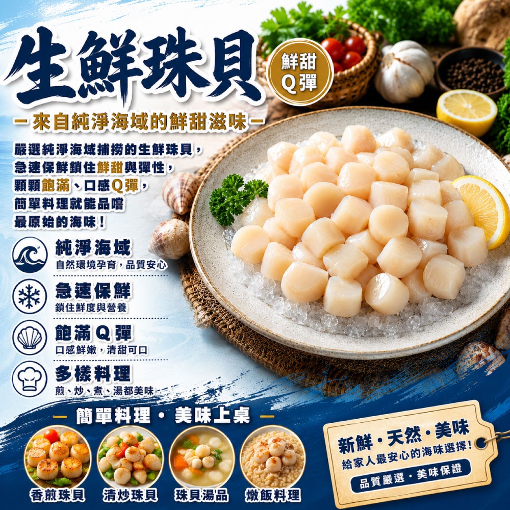【小川漁屋】鮮凍海灣珠貝5包(200g±10%/包)-細節圖2