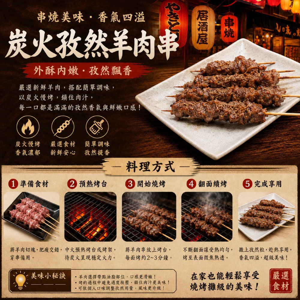 【約克街肉舖】孜然羊肉串9串(40g±10%/串_3串/包)-細節圖4