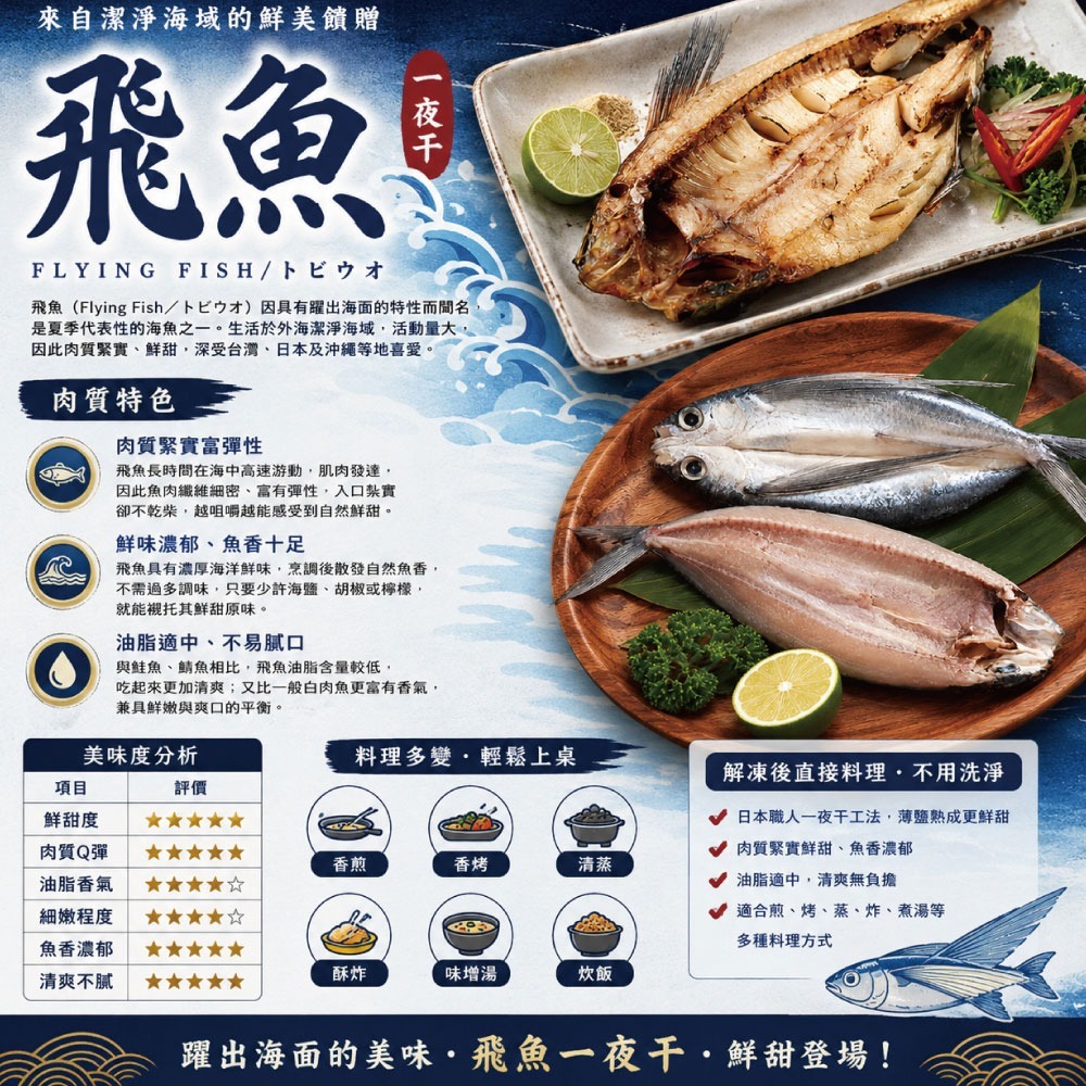 【小川漁屋】台灣飛魚一夜干(250-300g/尾)-細節圖2