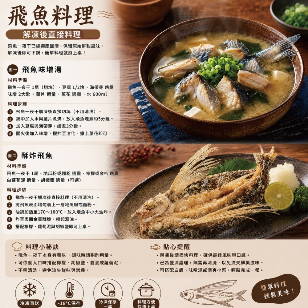 【小川漁屋】台灣飛魚一夜干(250-300g/尾)-細節圖4