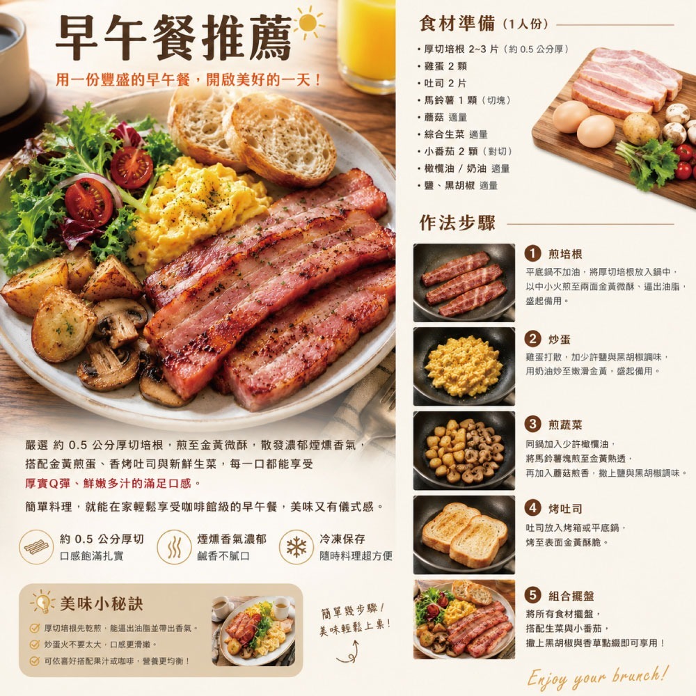 【約克街肉鋪】台灣國產厚切培根(100g±10%/片)-細節圖3