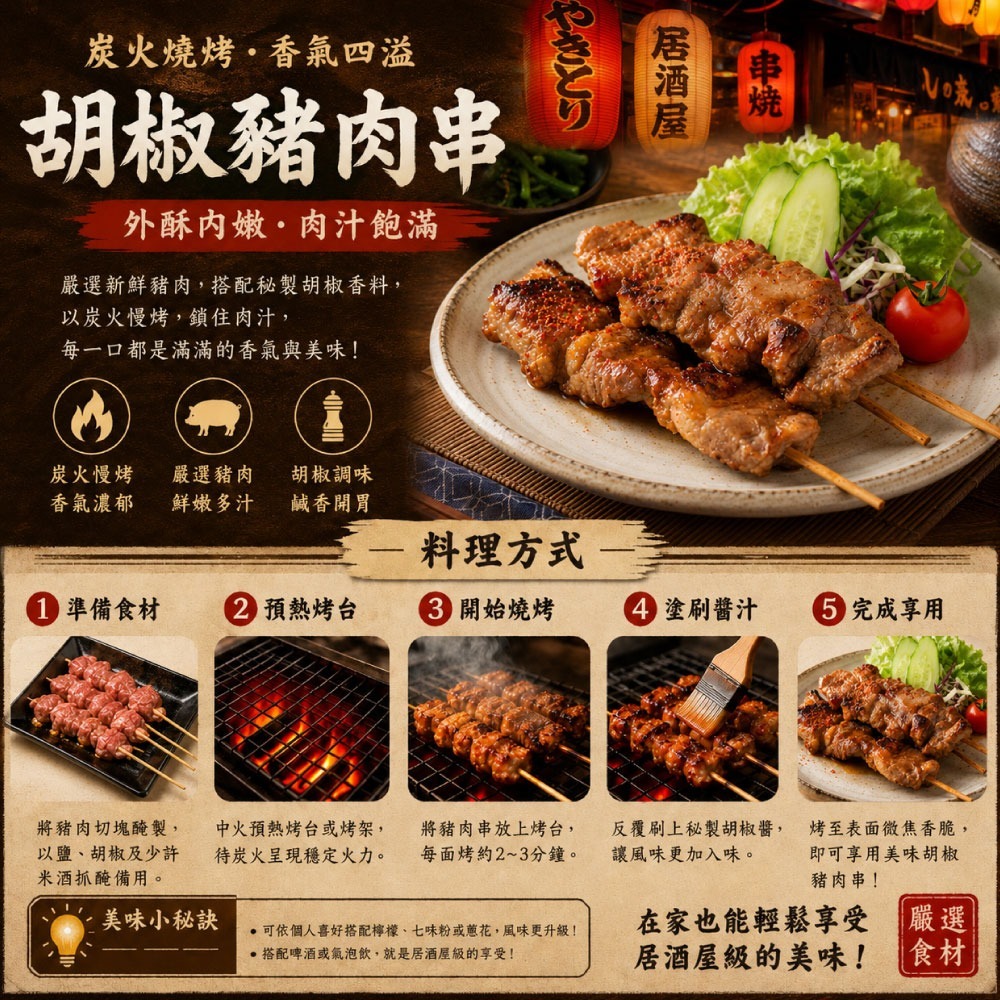 【約克街肉舖】台灣雞肉/胡椒豬肉串任選36串(雞肉40g±10%/串、豬肉50g±10%/串_3串1包)-細節圖8