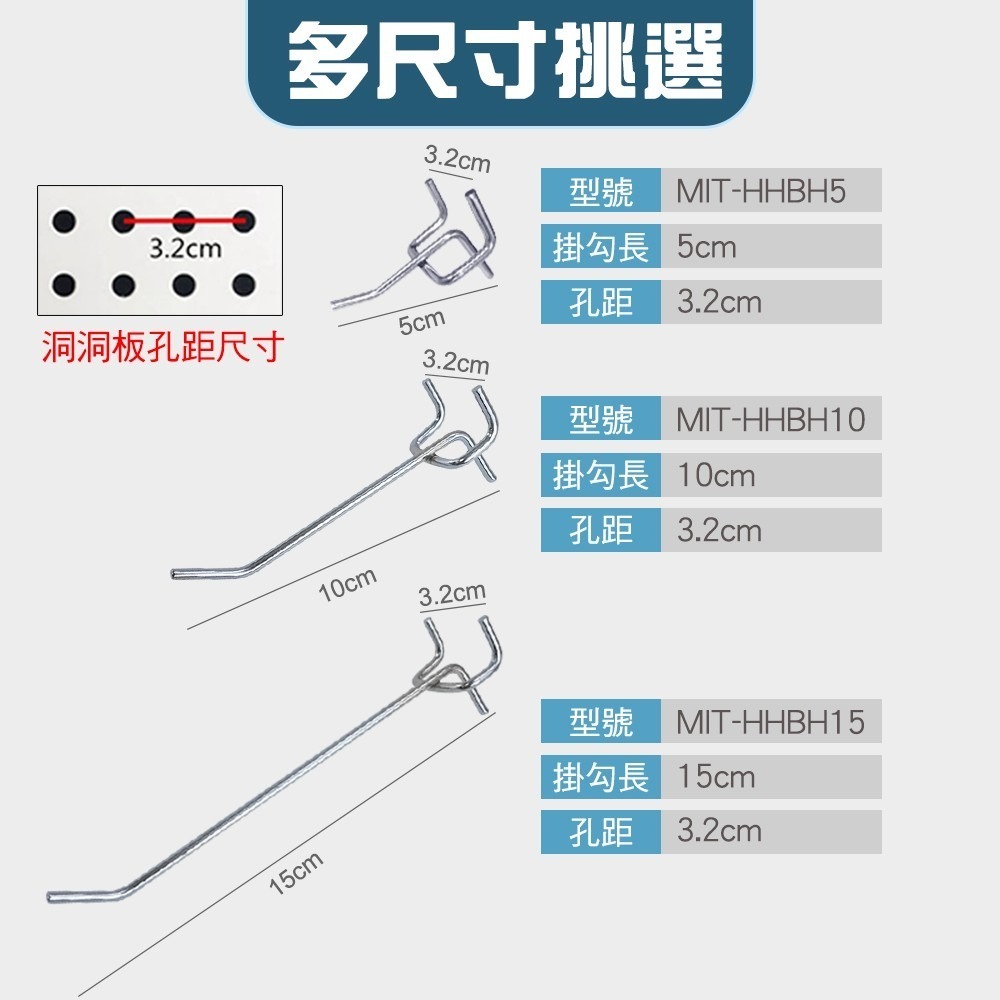 【工仔人】鐵吊鉤 牆壁擺飾 收納掛鉤 MIT-HHBH10 洞洞板固定 洞洞板五金 牆壁掛勾 洞洞板收納架 掛勾五金-細節圖11